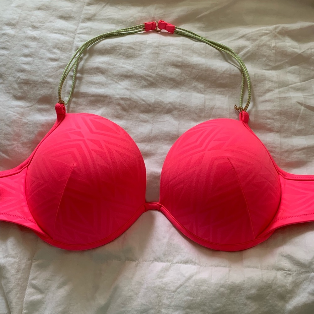 Neon pink Victoria’s Secret 36DD bikini top